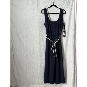 NEW Karl Lagerfeld Size 14 Women's Jumpsuit Navy Wide Leg Cropped with Belt